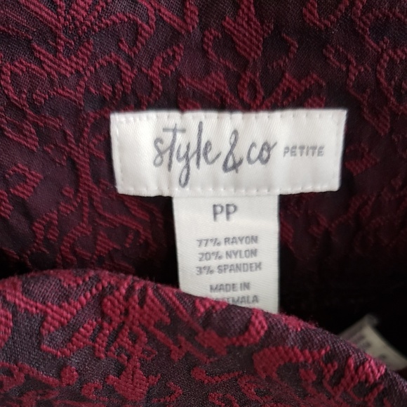 Style & Co. Petite Damask Pull On Pants PP - Picture 6 of 6